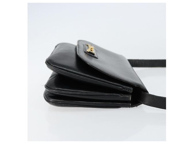 Borsa a spalla CÉLINE Carrozza in pelle nera e oro Auth ar13797 Nero D'oro - vista 3