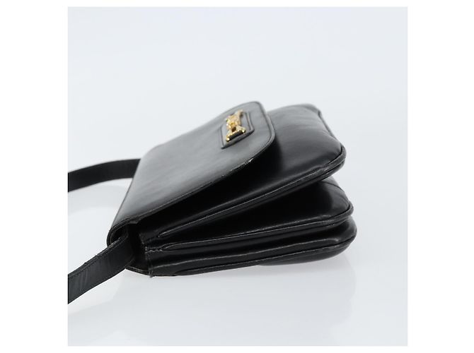 Borsa a spalla CÉLINE Carrozza in pelle nera e oro Auth ar13797 Nero D'oro - vista 4