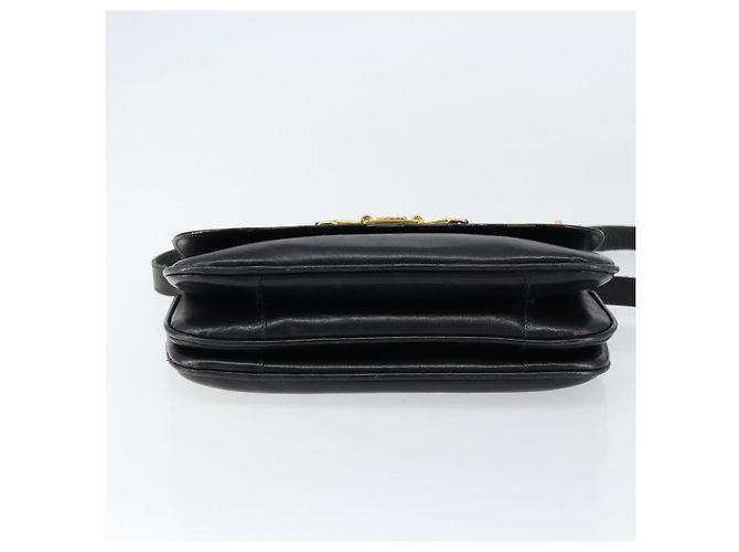 Borsa a spalla CÉLINE Carrozza in pelle nera e oro Auth ar13797 Nero D'oro - vista 5