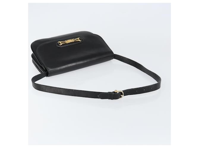 Borsa a spalla CÉLINE Carrozza in pelle nera e oro Auth ar13797 Nero D'oro - vista 7