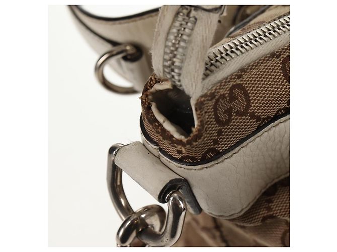 Gucci Borsa a mano GG Canvas 2way Beige Bianco Auth ep10950 - vista 22