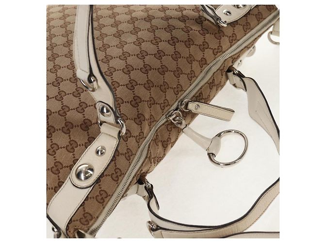 Gucci Borsa a mano GG Canvas 2way Beige Bianco Auth ep10950 - vista 7