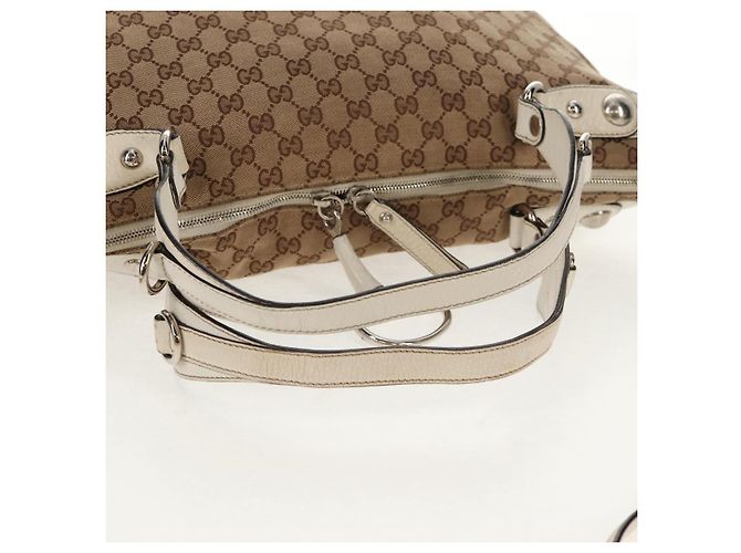 Gucci Borsa a mano GG Canvas 2way Beige Bianco Auth ep10950 - vista 8