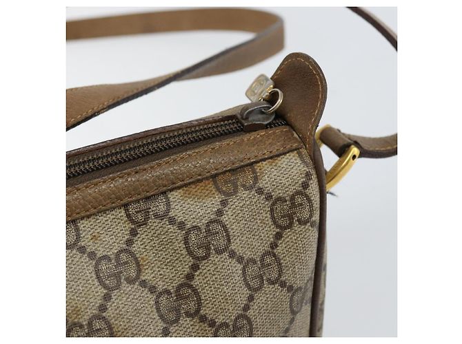 Borsa a Spalla Gucci GG Canvas Web Sherry Line in Pelle PVC Beige Rossa Auth 146143 Rosso Verde - vista 14