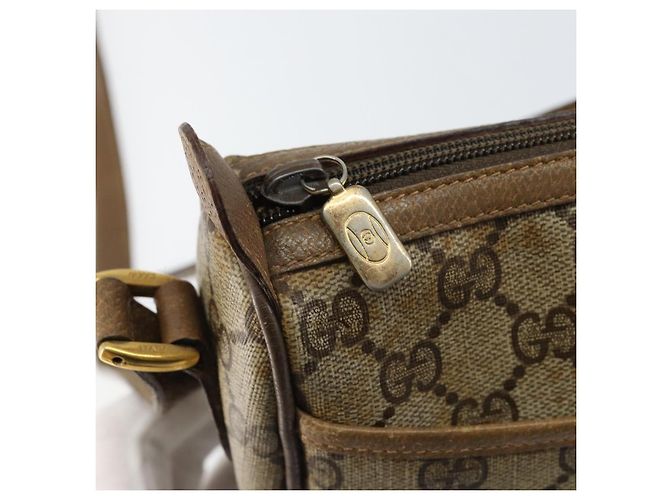 Borsa a Spalla Gucci GG Canvas Web Sherry Line in Pelle PVC Beige Rossa Auth 146143 Rosso Verde - vista 16