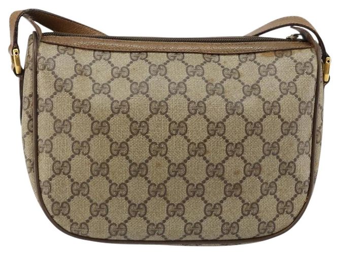 Borsa a Spalla Gucci GG Canvas Web Sherry Line in Pelle PVC Beige Rossa Auth 146143 Rosso Verde - vista 3