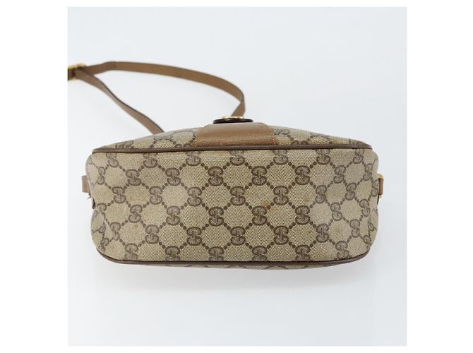 Borsa a Spalla Gucci GG Canvas Web Sherry Line in Pelle PVC Beige Rossa Auth 146143 Rosso Verde - vista 9