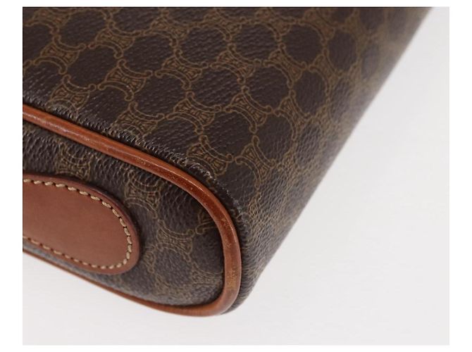Céline Borsa a Spalla in Tela Macadam CELINE in Pelle PVC Marrone Auth ki6072 - vista 10