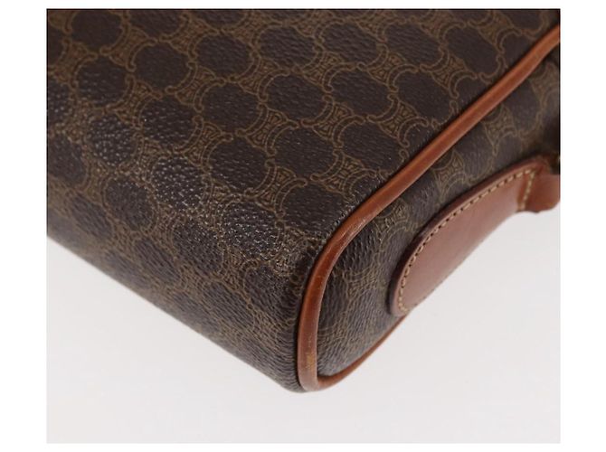Céline Borsa a Spalla in Tela Macadam CELINE in Pelle PVC Marrone Auth ki6072 - vista 13