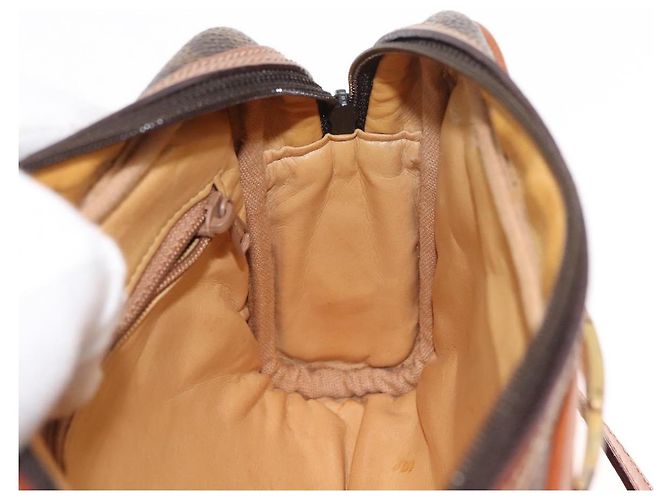 Céline Borsa a Spalla in Tela Macadam CELINE in Pelle PVC Marrone Auth ki6072 - vista 18