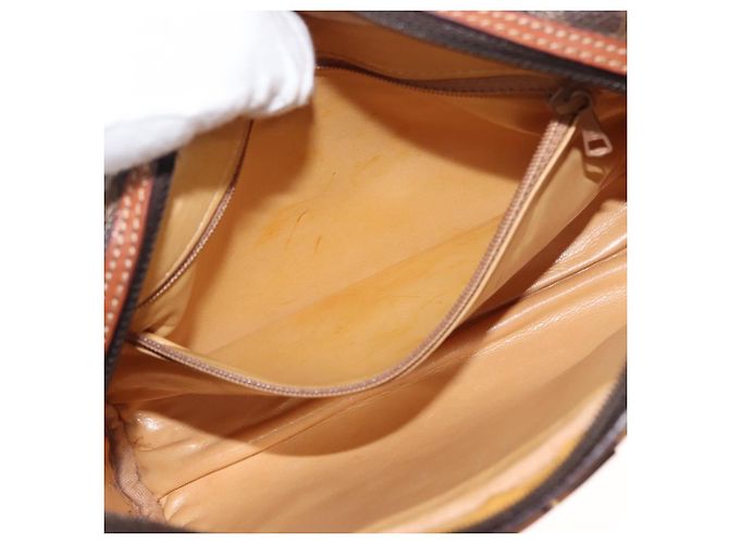 Céline Borsa a Spalla in Tela Macadam CELINE in Pelle PVC Marrone Auth ki6072 - vista 20