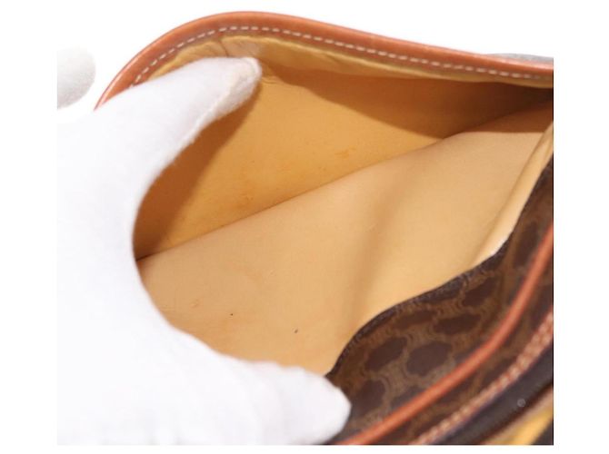 Céline Borsa a Spalla in Tela Macadam CELINE in Pelle PVC Marrone Auth ki6072 - vista 21