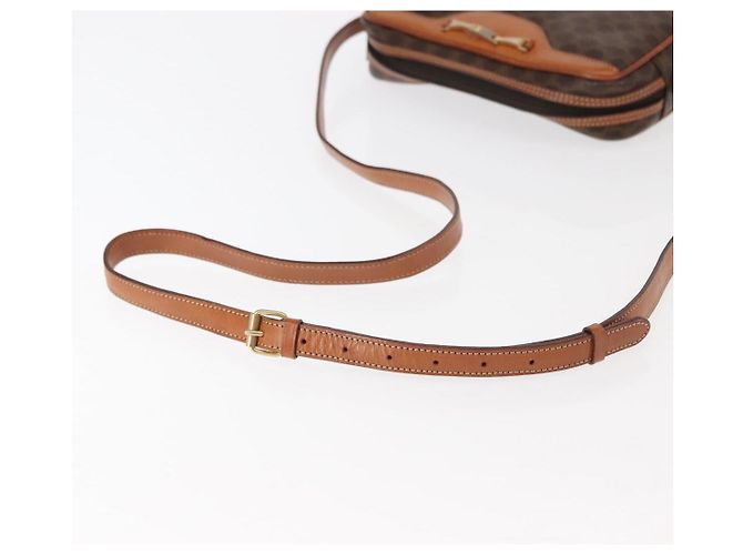 Céline Borsa a Spalla in Tela Macadam CELINE in Pelle PVC Marrone Auth ki6072 - vista 7