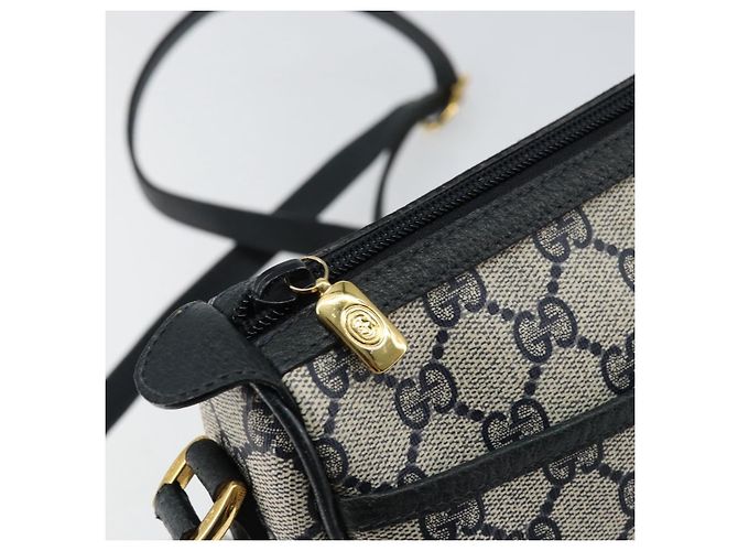 Borsa Sherry Line GG Supreme Web di GUCCI in PVC blu navy e oro 89 02 032 Auth 154586 - vista 10