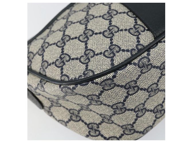 Borsa Sherry Line GG Supreme Web di GUCCI in PVC blu navy e oro 89 02 032 Auth 154586 - vista 14