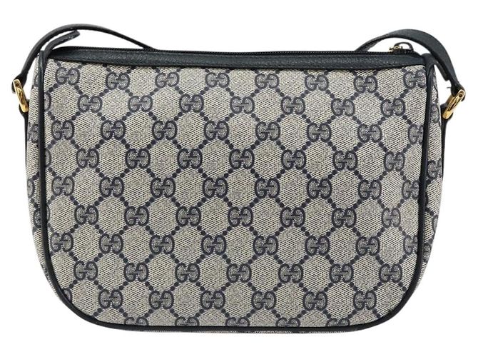 Borsa Sherry Line GG Supreme Web di GUCCI in PVC blu navy e oro 89 02 032 Auth 154586 - vista 2