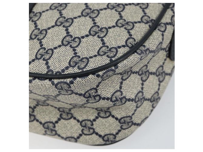 Borsa Sherry Line GG Supreme Web di GUCCI in PVC blu navy e oro 89 02 032 Auth 154586 - vista 9