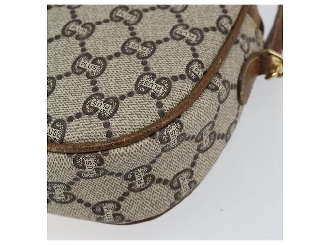 Borsa a Spalla GUCCI GG Plus Supreme PVC Beige Oro Auth ka292 D'oro - vista 10