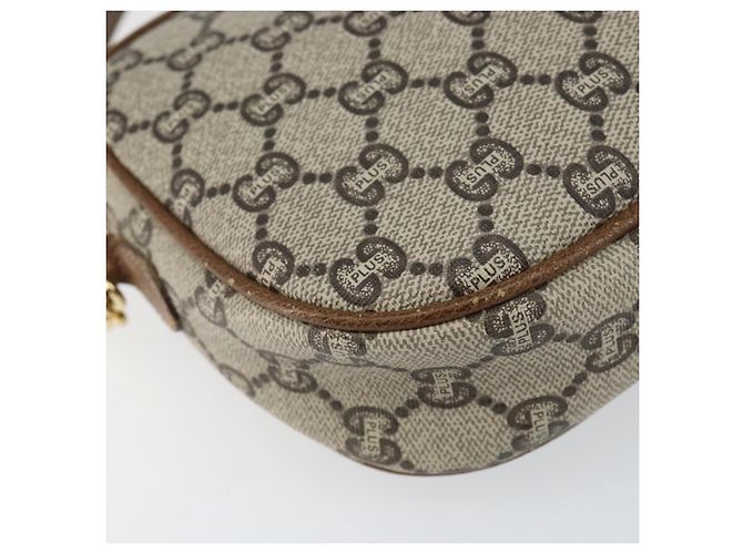 Borsa a Spalla GUCCI GG Plus Supreme PVC Beige Oro Auth ka292 D'oro - vista 11