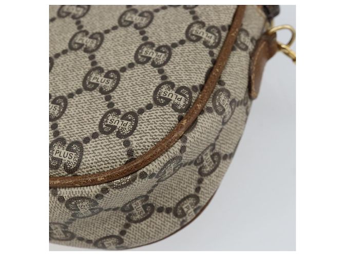Borsa a Spalla GUCCI GG Plus Supreme PVC Beige Oro Auth ka292 D'oro - vista 12