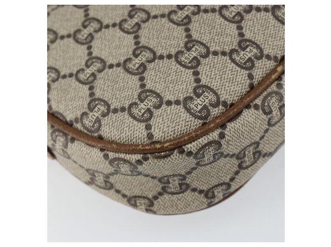 Borsa a Spalla GUCCI GG Plus Supreme PVC Beige Oro Auth ka292 D'oro - vista 13