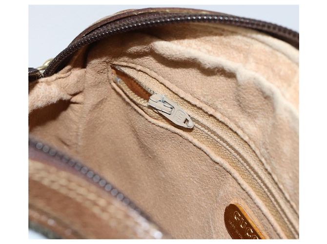Borsa a Spalla GUCCI GG Plus Supreme PVC Beige Oro Auth ka292 D'oro - vista 20