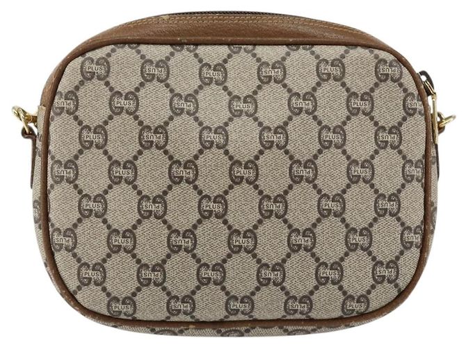 Borsa a Spalla GUCCI GG Plus Supreme PVC Beige Oro Auth ka292 D'oro - vista 3