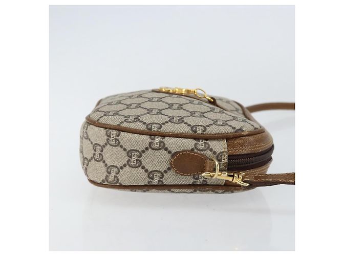 Borsa a Spalla GUCCI GG Plus Supreme PVC Beige Oro Auth ka292 D'oro - vista 4