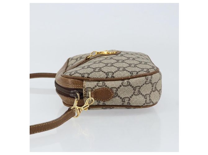Borsa a Spalla GUCCI GG Plus Supreme PVC Beige Oro Auth ka292 D'oro - vista 5