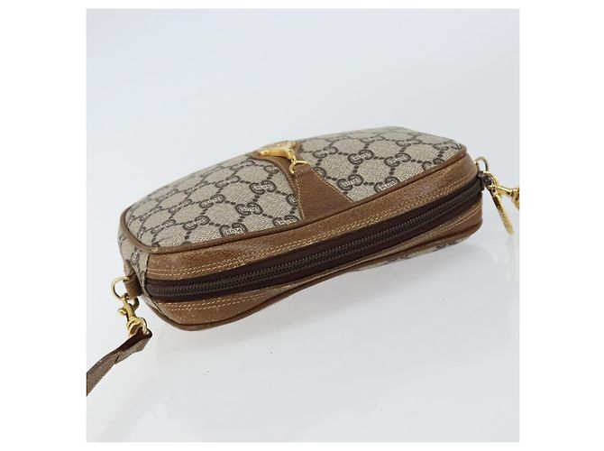 Borsa a Spalla GUCCI GG Plus Supreme PVC Beige Oro Auth ka292 D'oro - vista 6