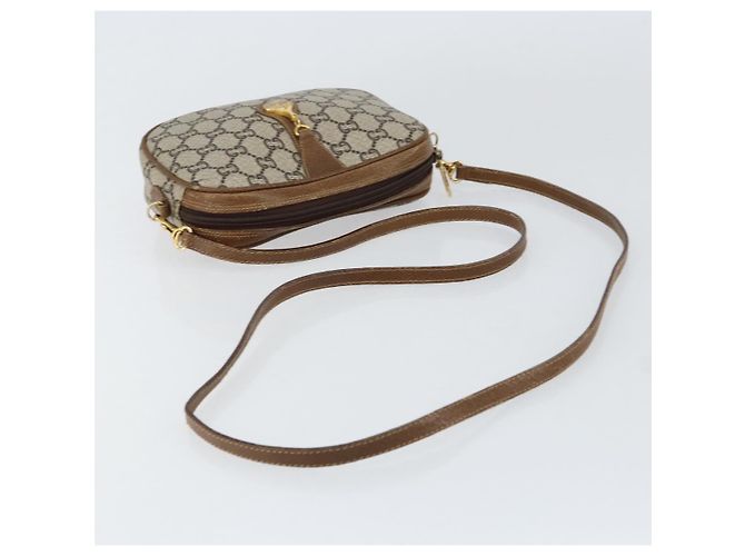 Borsa a Spalla GUCCI GG Plus Supreme PVC Beige Oro Auth ka292 D'oro - vista 7