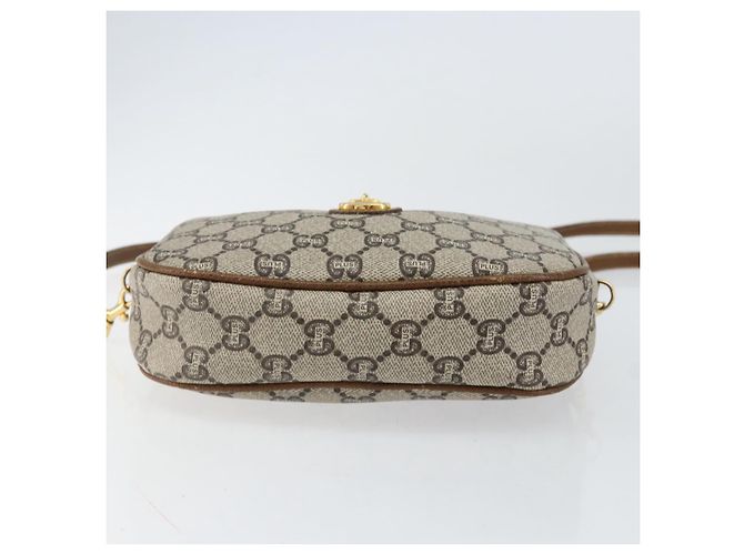 Borsa a Spalla GUCCI GG Plus Supreme PVC Beige Oro Auth ka292 D'oro - vista 9