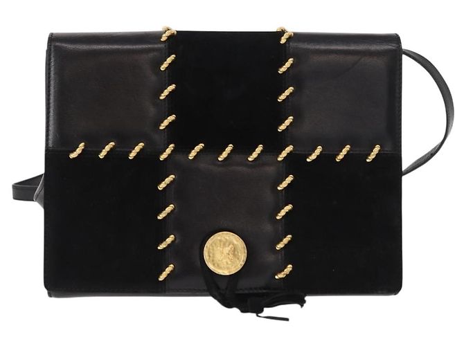Borsa a Spalla Salvatore Ferragamo in Pelle Nera Oro Auth 153867 Nero D'oro - vista 2