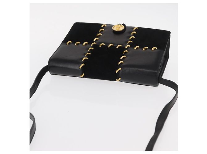 Borsa a Spalla Salvatore Ferragamo in Pelle Nera Oro Auth 153867 Nero D'oro - vista 6