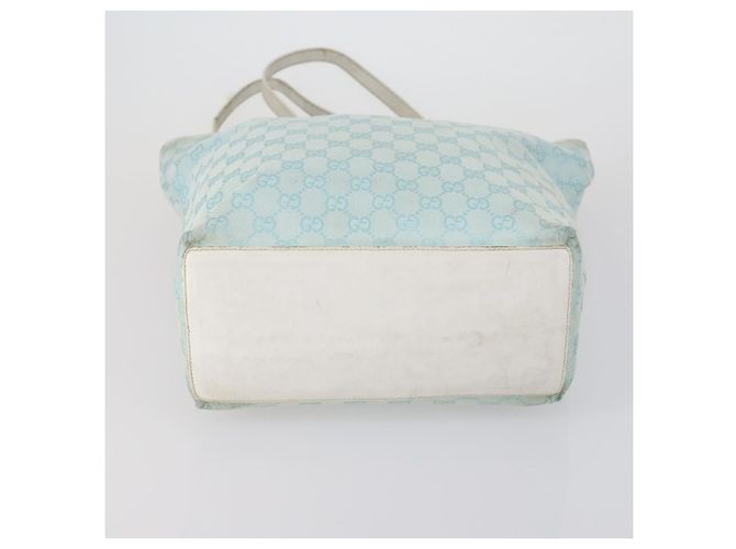 Borsa Tote GG Canvas Gucci 2 pezzi Azzurro Chiaro Nero Auth 150393 Blu chiaro - vista 7