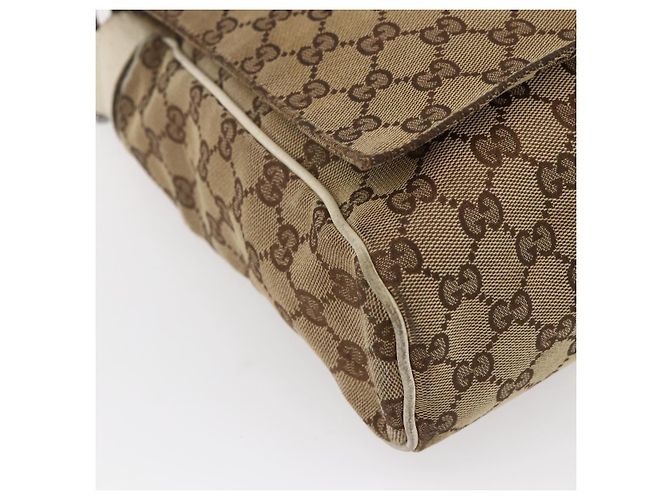 Borsa a Spalla GG Canvas Gucci Beige Argento 146236 Auth 154436 - vista 14