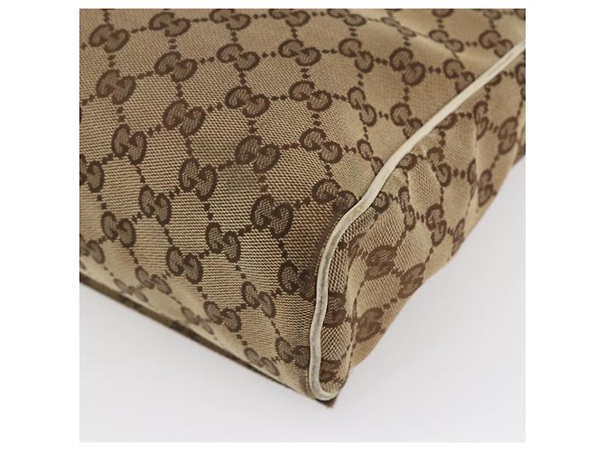Borsa a Spalla GG Canvas Gucci Beige Argento 146236 Auth 154436 - vista 15