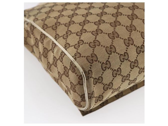 Borsa a Spalla GG Canvas Gucci Beige Argento 146236 Auth 154436 - vista 16