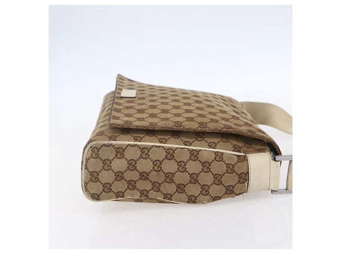 Borsa a Spalla GG Canvas Gucci Beige Argento 146236 Auth 154436 - vista 4