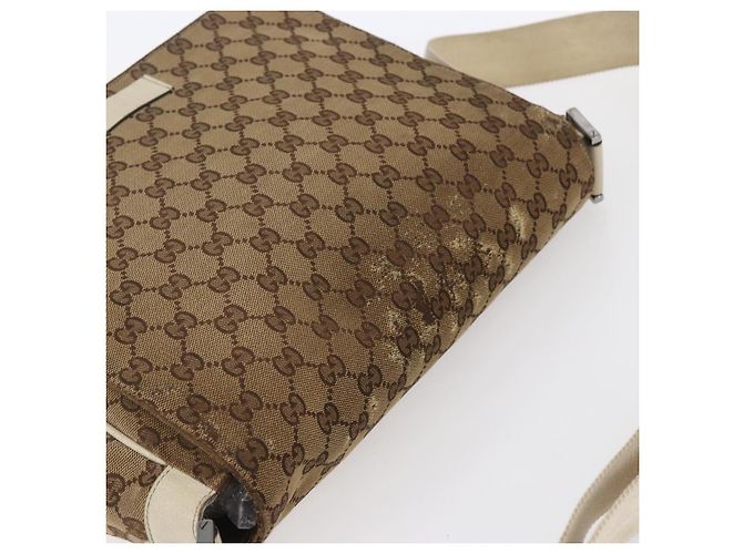 Borsa a Spalla GG Canvas Gucci Beige Argento 146236 Auth 154436 - vista 6