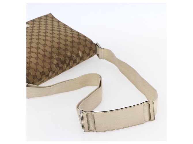 Borsa a Spalla GG Canvas Gucci Beige Argento 146236 Auth 154436 - vista 7