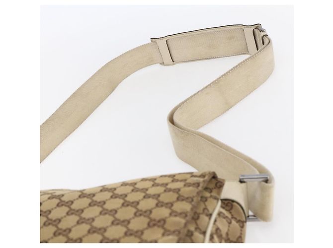 Borsa a Spalla GG Canvas Gucci Beige Argento 146236 Auth 154436 - vista 8