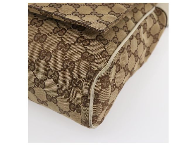 Borsa a Spalla GG Canvas Gucci Beige Argento 146236 Auth 154436 - vista 9
