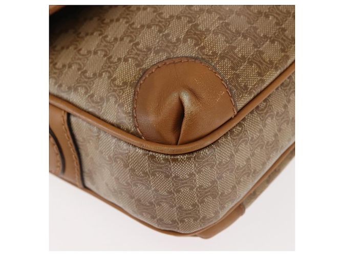 Céline Borsa a Spalla in Tela Macadam CELINE PVC Beige Oro Auth 147197 D'oro - vista 12