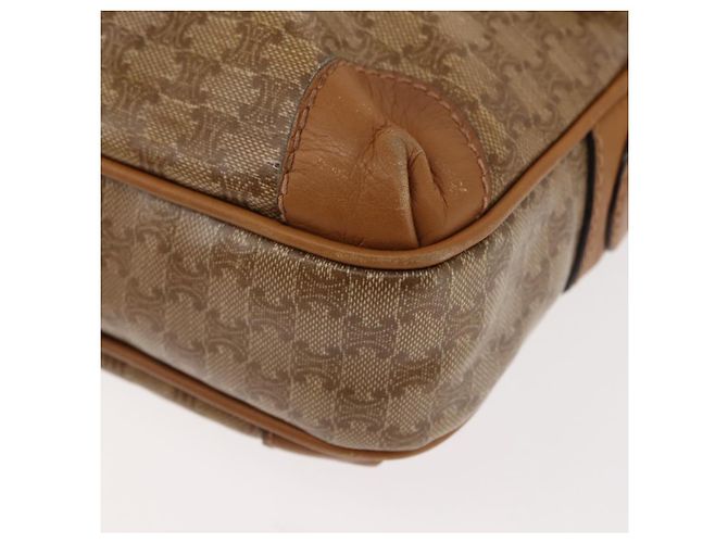 Céline Borsa a Spalla in Tela Macadam CELINE PVC Beige Oro Auth 147197 D'oro - vista 13