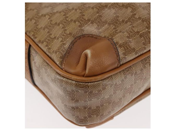 Céline Borsa a Spalla in Tela Macadam CELINE PVC Beige Oro Auth 147197 D'oro - vista 14