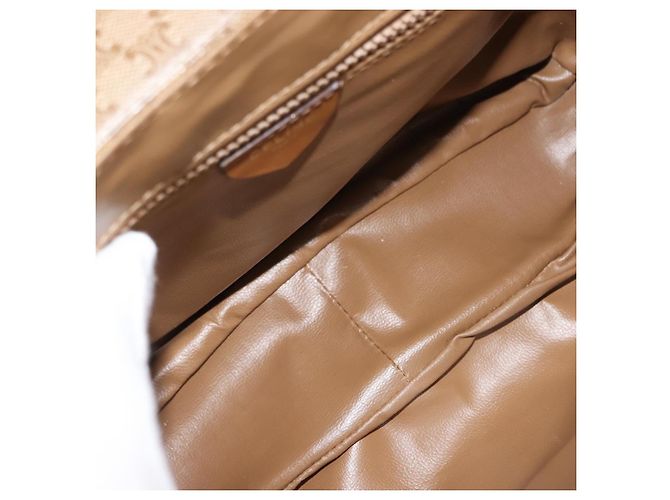 Céline Borsa a Spalla in Tela Macadam CELINE PVC Beige Oro Auth 147197 D'oro - vista 19