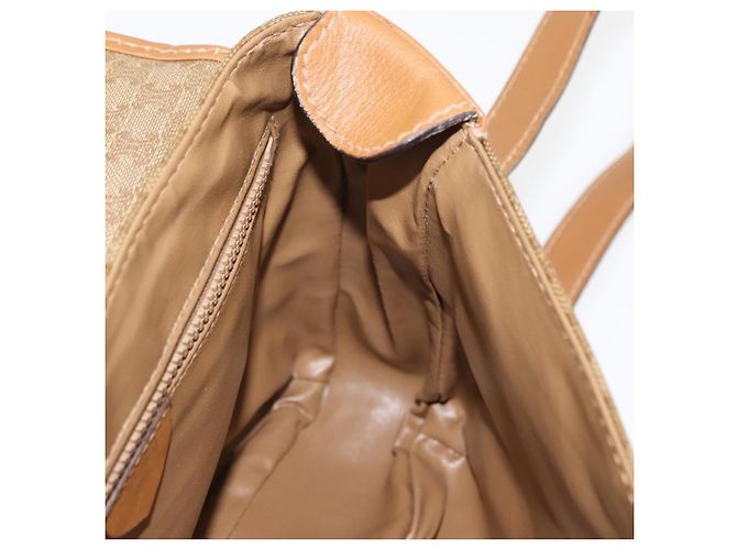 Céline Borsa a Spalla in Tela Macadam CELINE PVC Beige Oro Auth 147197 D'oro - vista 20