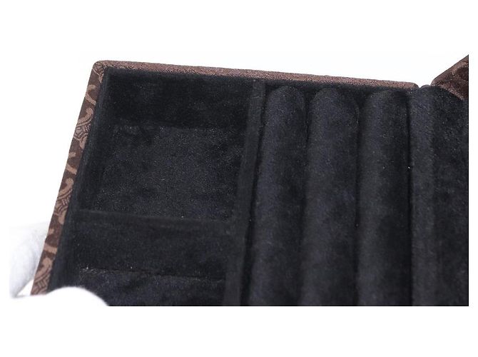 Céline CELINE C Macadam Canvas Jewelry Box Brown Silver Auth 154905V Silvery - view 11