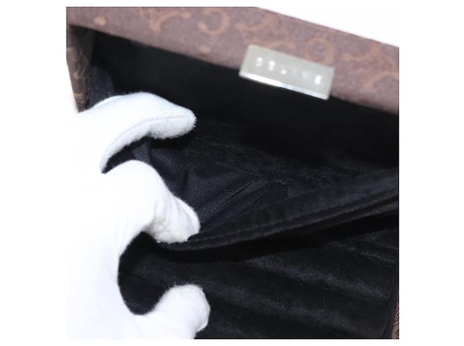 Céline CELINE C Macadam Canvas Jewelry Box Brown Silver Auth 154905V Silvery - view 12